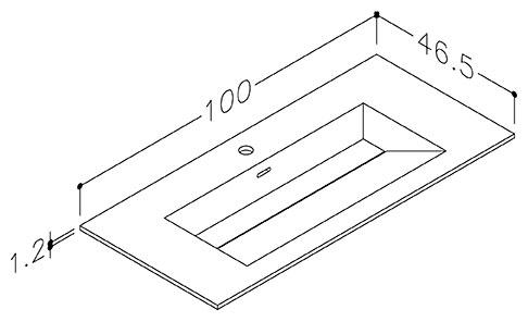 Strømberg Corian 100 møbelvask - 1 hanehul - Mat hvid Strømberg Corian 100 møbelvask - 1 hanehul - Mat hvid