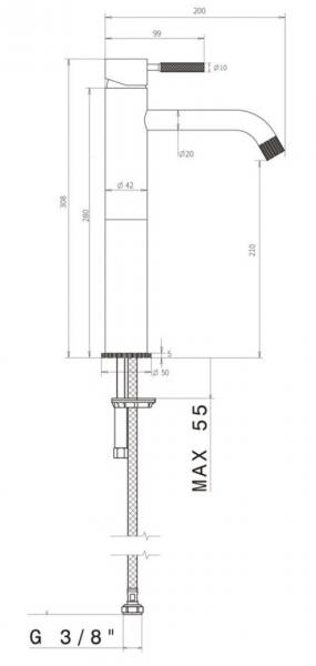 Cass&oslash;e Noba W7 bowlearmatur - Mat bronze
