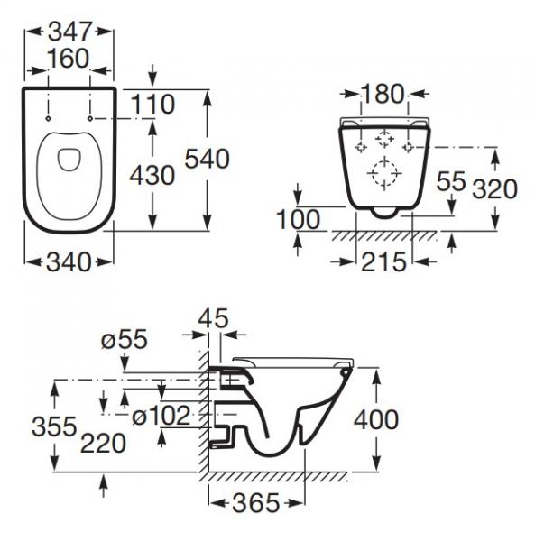 Laufen Roca Gap RIMless toiletpakke inkl. s&aelig;de m/softclose, cisterne og krom betjening