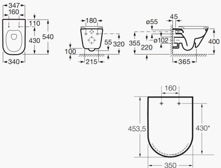 Laufen Roca Gap RIMless toiletpakke inkl. sæde m/soft-close, mellem cisterne og hvid betjening Laufen Roca Gap RIMless toiletpakke inkl. sæde m/soft-close, mellem cisterne og hvid betjening