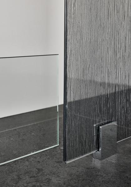 Hafa Infinity bruseniche m/fast væg - Lace glas - Messing - 90x90 cm Hafa Infinity bruseniche m/fast væg - Lace glas - Messing - 90x90 cm
