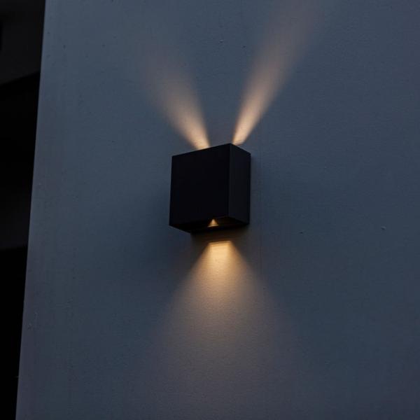 Lutec Architectural Gemini Beams udend&oslash;rslampe til v&aelig;g - Mat sort