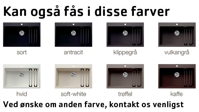 Blanco Subline 500-U k&oslash;kkenvask m/Linus k&oslash;kkenarmatur - Kaffe