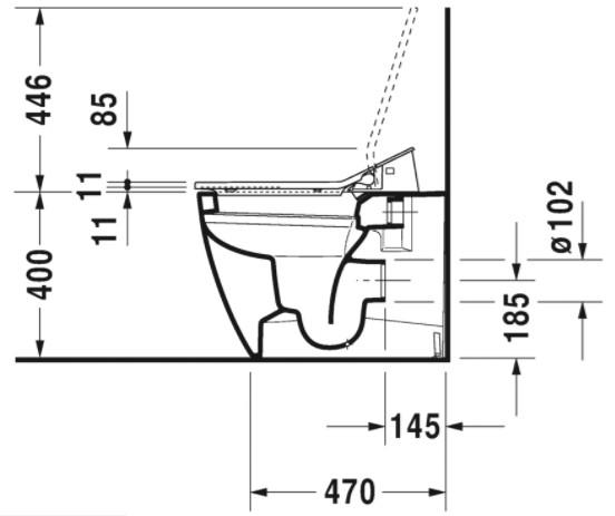 Duravit ME by Starck back-to-wall m/Wondergliss til sensowash s&aelig;de