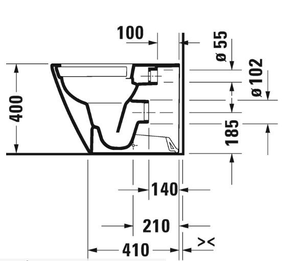 Duravit D-Neo Rimless BTW gulvst&aring;ende toilet - Hvid