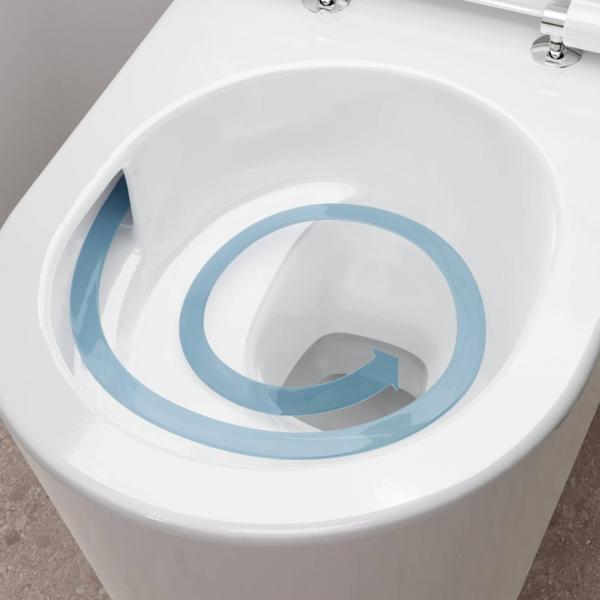 hansgrohe EluPura S v&aelig;gh&aelig;ngt toilet inkl. s&aelig;de, AquaHelix og antibakteriel glasur