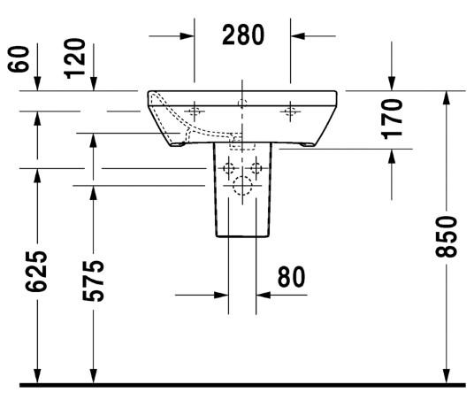 Duravit Durastyle 55 h&aring;ndvask t/v&aelig;g