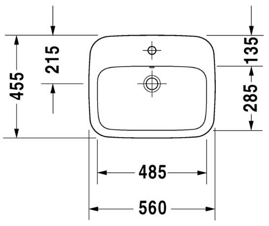 Duravit DuraStyle 56 h&aring;ndvask t/nedf&aelig;ldning