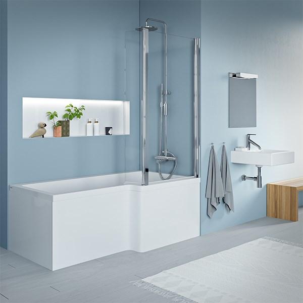 Str&oslash;mberg Quantum badekar t/brus - 170 x 70/85 - H&oslash;jre - 1 rygl&aelig;n