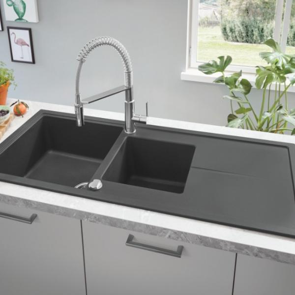 Grohe Get k&oslash;kkenarmatur m/C-tud og svingtud