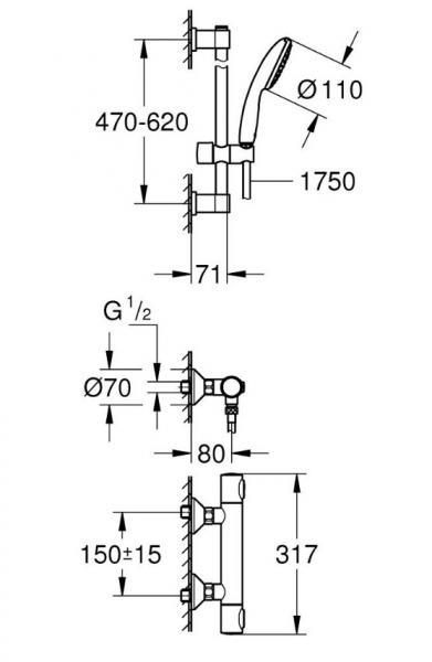 Grohe Precision Start Edge komplet pakke til badev&aelig;relse m/WaterSaving