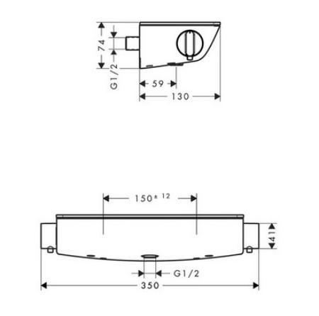 hansgrohe Ecostat Select brusetermostat - Krom