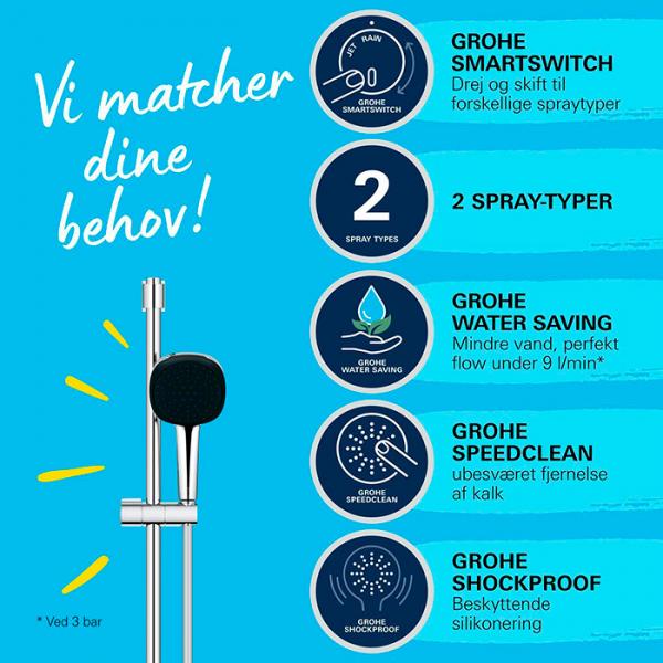 Grohe Vitalio Comfort 110 bruses&aelig;t 2 sprays m/Water Saving