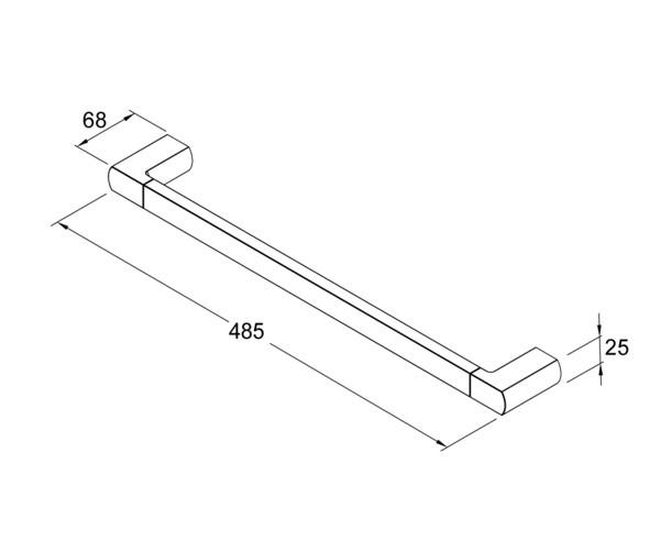 Gustavsberg Square h&aring;ndkl&aelig;destang 45 cm - B&oslash;rstet messing
