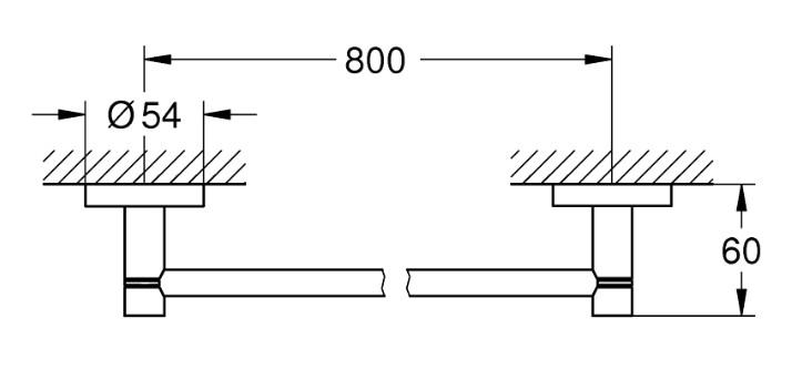 Grohe Essentials h&aring;ndkl&aelig;destang - 800mm - Steel