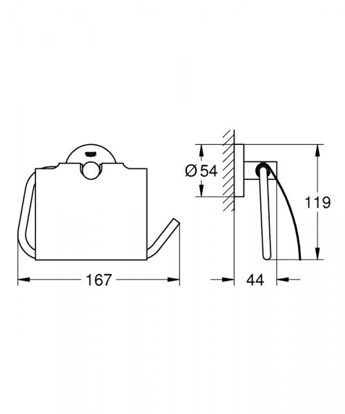 Grohe Essentials toiletrulleholder med l&aring;g - B&oslash;rstet warm sunset