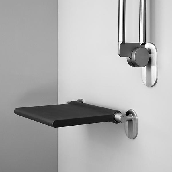 d line v&aelig;gh&aelig;ngt foldbar bades&aelig;de - Rustfrit st&aring;l