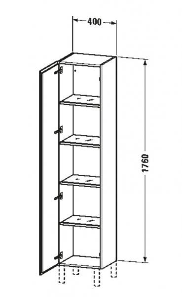 Duravit L-Cube h&oslash;jskab - H&oslash;jre - Hvid mat