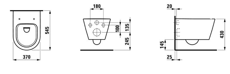 Laufen Kartell Rimless v&aelig;gh&aelig;ngt toilet - Mathvid