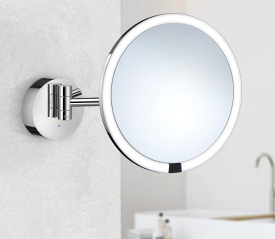Smedbo Outline kosmetikspejl til v&aelig;g m/LED lys, sensor og 7 x forst&oslash;rrelse - Krom