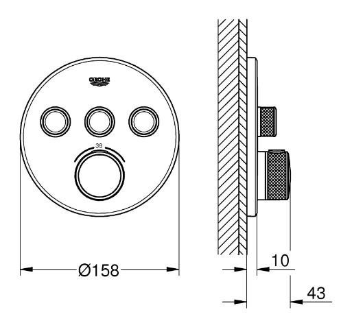 Grohe SmartControl komplet brusesystem med SmartActive brus til indbygning/loft - Børstet Hard Graphite Grohe SmartControl komplet brusesystem med SmartActive brus til indbygning/loft - Børstet Hard Graphite