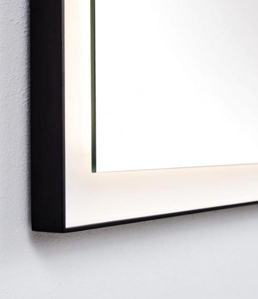 Cass&oslash;e Pisa spejl med LEDlys og sort ramme - 60x80 (vendbart)