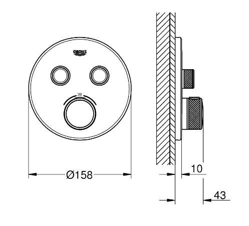 Grohe SmartControl komplet brusesystem m/Rainshower 310 til indbygning - B&oslash;rstet Cool Sunrise