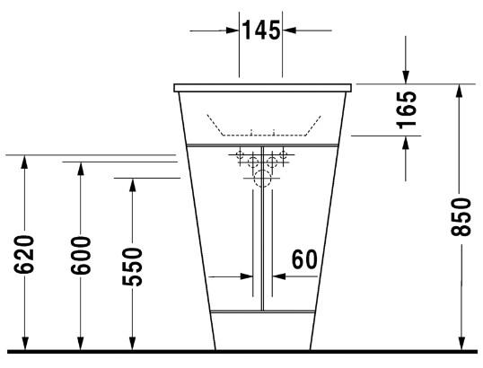 Duravit Starck 1 Ø58 håndvask t/møbel eller nedfældning - 1 hanehul Duravit Starck 1 Ø58 håndvask t/møbel eller nedfældning - 1 hanehul