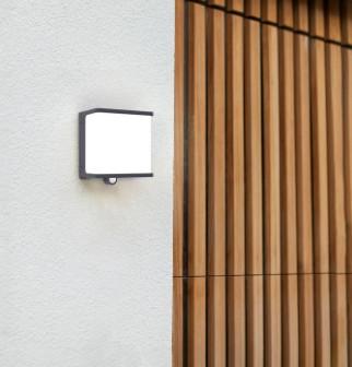 Lutec Doblo M Solar udend&oslash;rs v&aelig;glampe m/solceller og sensor - Gr&aring;