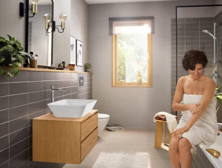 hansgrohe Rebris E 240 h&aring;ndvaskarmatur m/Coolstart og l&oslash;ft-op bundventil - Krom