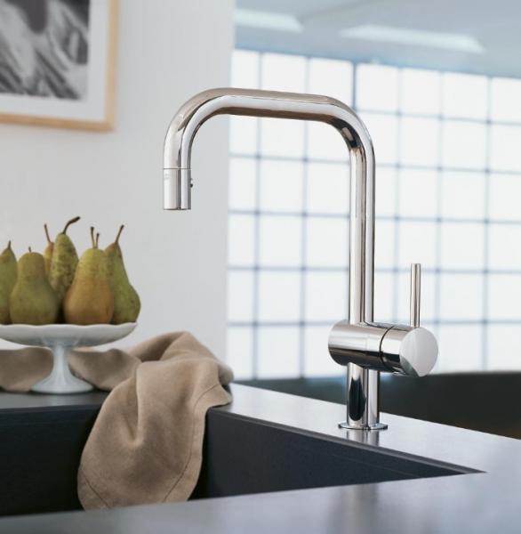 Grohe Minta køkkenarmatur m/udtræk og L-tud - Krom Grohe Minta køkkenarmatur m/udtræk og L-tud - Krom