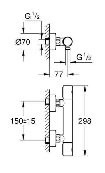 Grohe Rainshower SmartActive komplet brusesystem m/termostat - B&oslash;rstet hard graphite