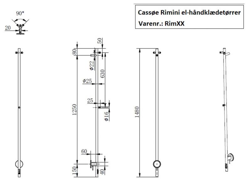 Cass&oslash;e Rimini h&aring;ndkl&aelig;det&oslash;rrer - Mat sort