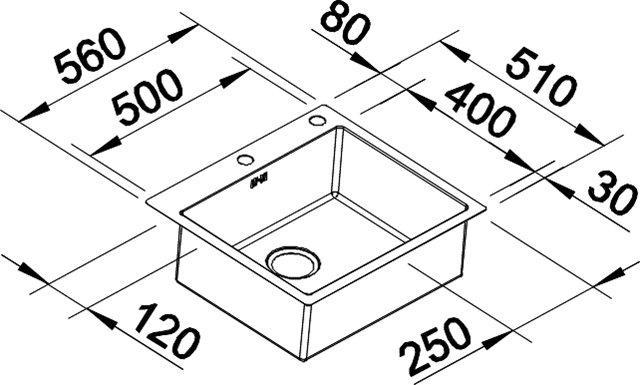 Blanco Claron 500-IF/A MXI k&oslash;kkenvask - Rustfrit st&aring;l