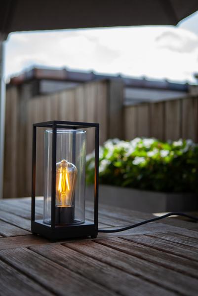 Lutec Tradition Flair udend&oslash;rs bordlampe - Mat sort