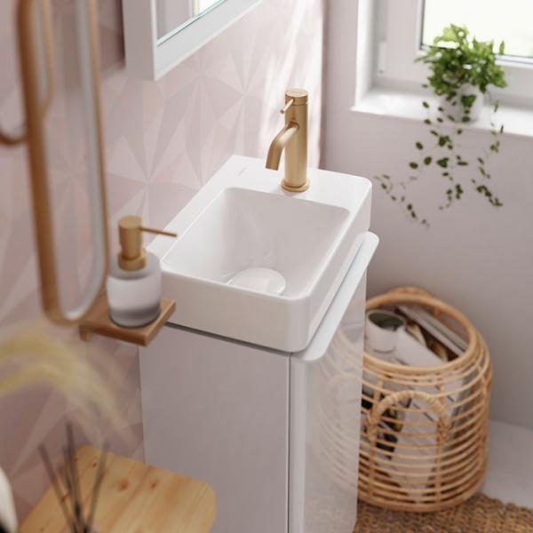 hansgrohe Tecturis S h&aring;ndvaskarmatur 80 m/CoolStart og EcoSmart+ u/bundventil - B&oslash;rstet bronze
