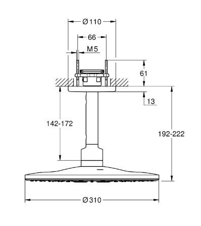 Grohe SmartControl 310 komplet brusesystem til indbygning - Rund/loft Grohe SmartControl 310 komplet brusesystem til indbygning - Rund/loft