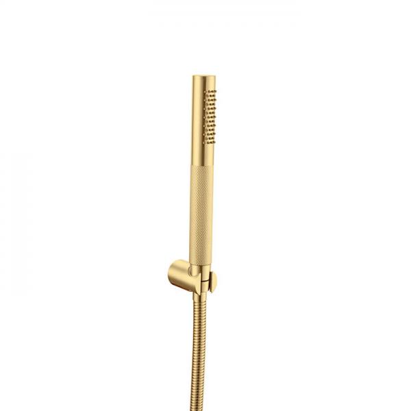Cassøe komplet badekararmatur m/crystal cut - Børstet messing Cassøe komplet badekararmatur m/crystal cut - Børstet messing