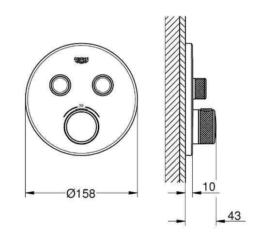 Grohe SmartControl komplet brusesystem m/Rainshower 310 hovedbruser t/indbygning - Poleret Cool Sunrise